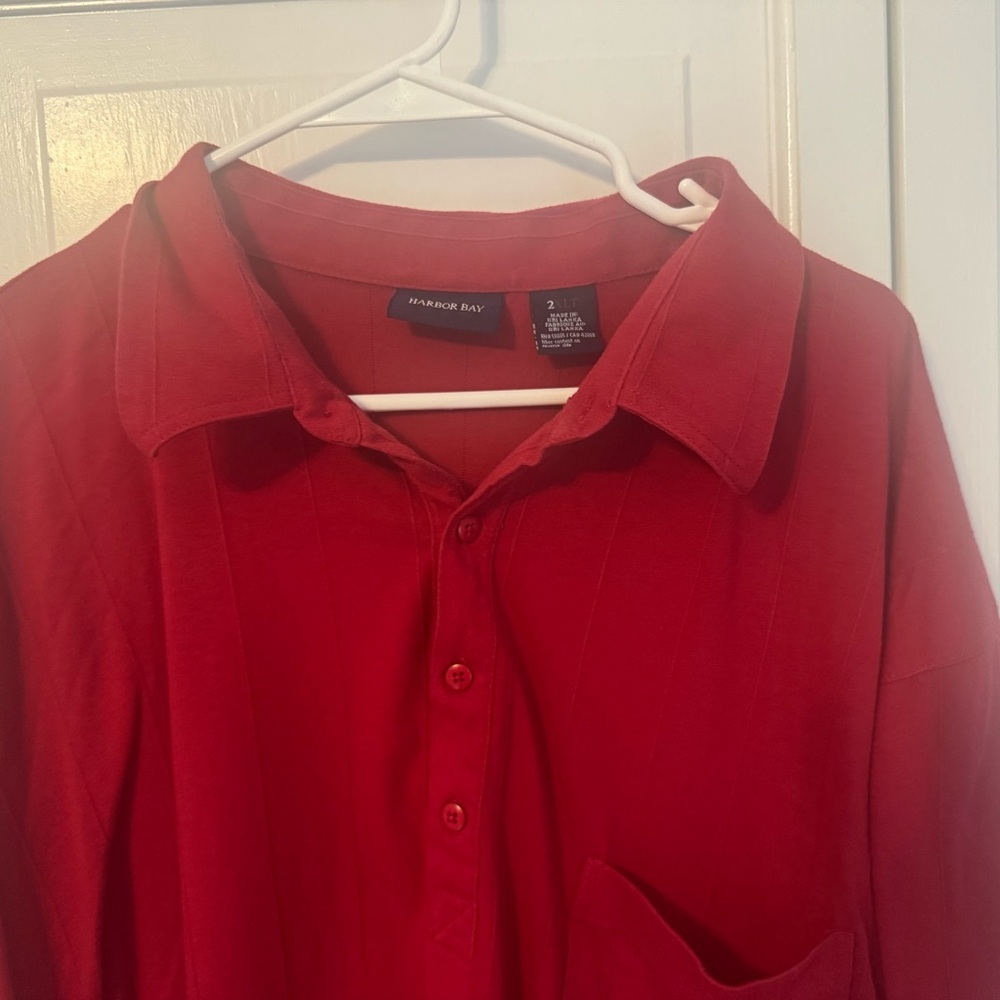 Harbor Bay Red Women's Button Down Shirt - Picture 3 of 10